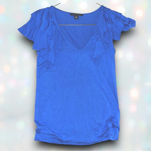 Banana Republic Blue Ruffle Top NWOT - Picture 2 of 3